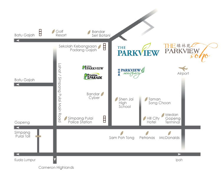 Parkview SOHO location map